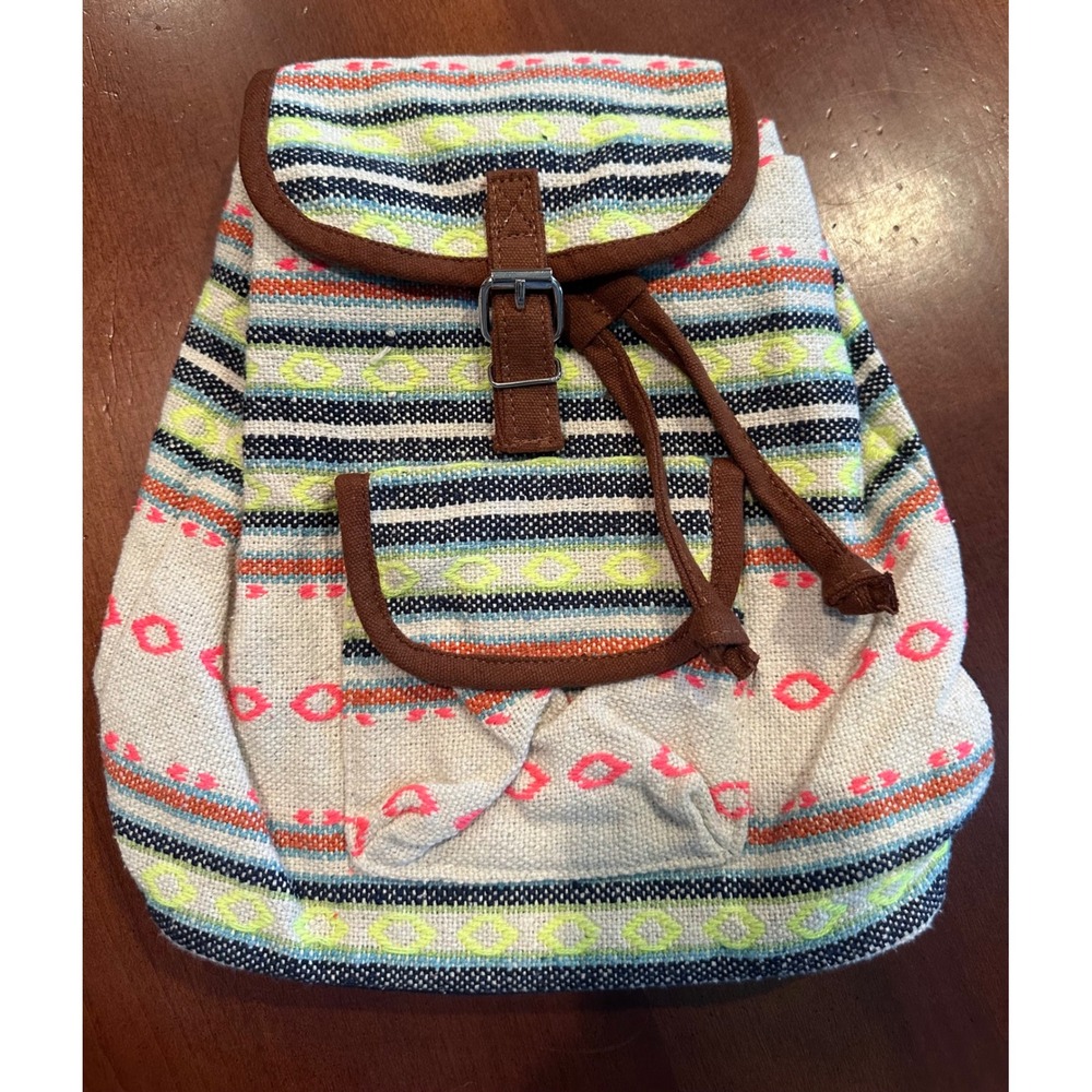 Old East Main Co Backpack Womens Mini Multi Color Woven Southwestern Canvas Bag